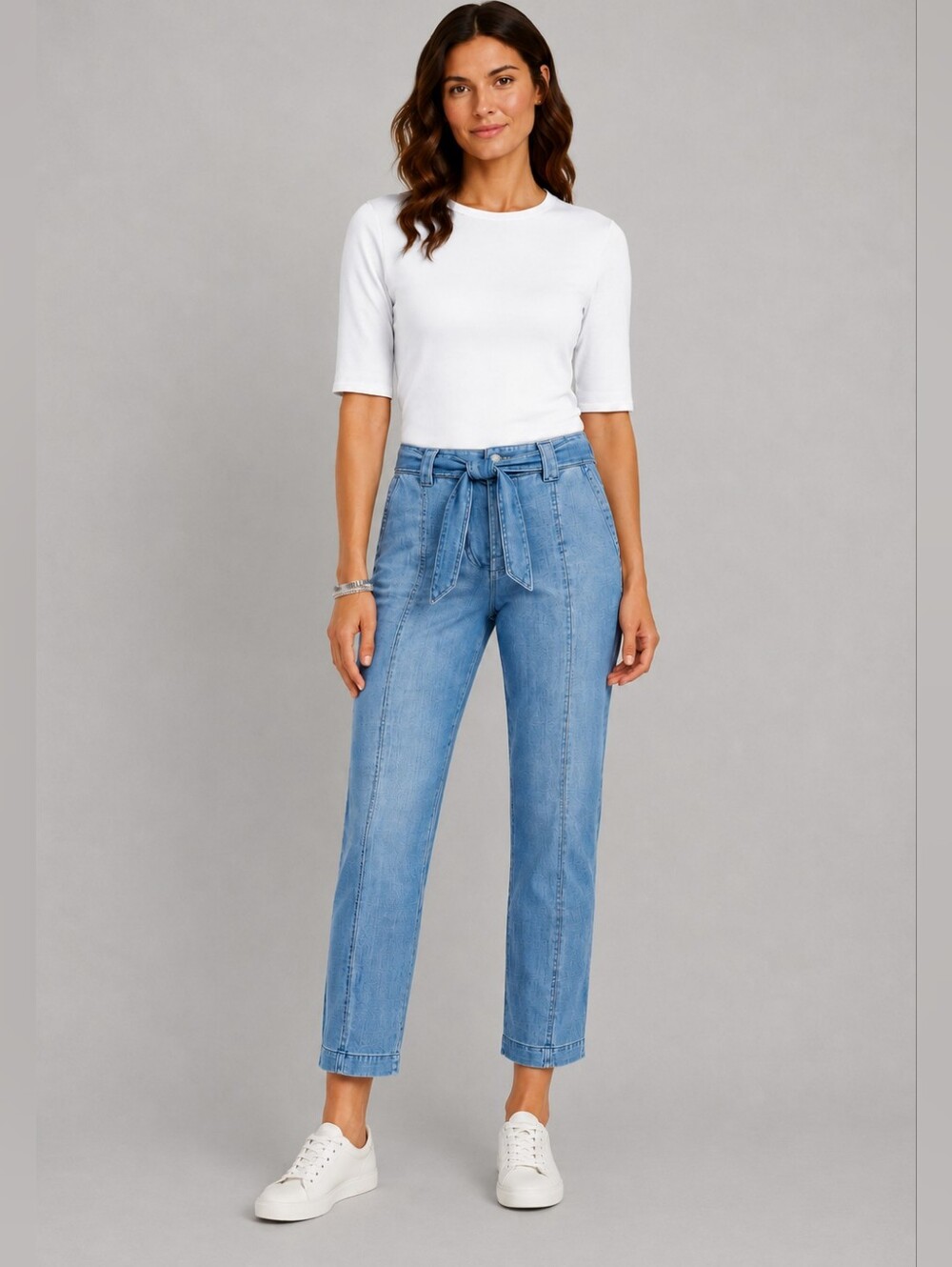 Talbots Tie Waist Tencel Ankle Chino Pants Size 8